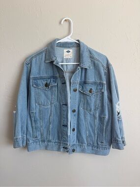 Light Wash Denim Jacket with distressed details
